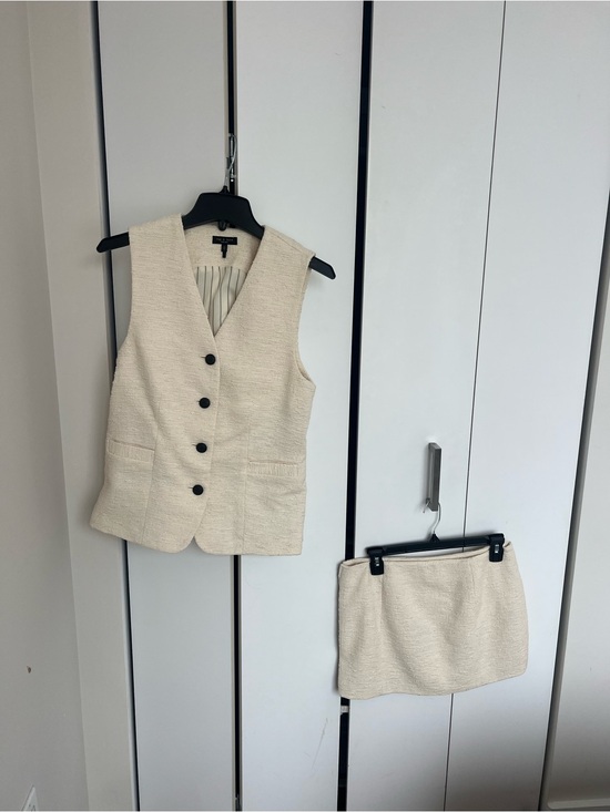 rag & bone Dresses & Skirts - rag & bone Cream Italian Tweed Textured Vest and Mini Skirt Set